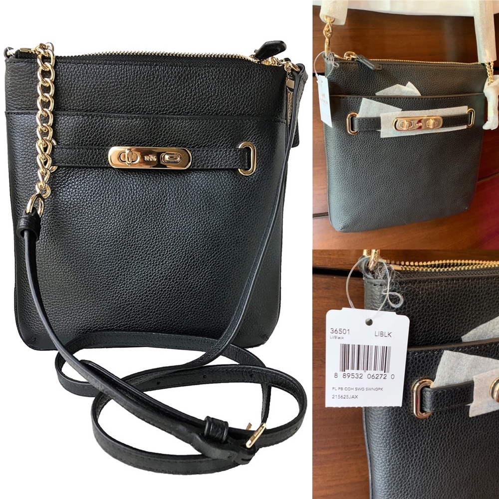 NWT!  COACH SWAGGERCrossbody blackw/gold hardware